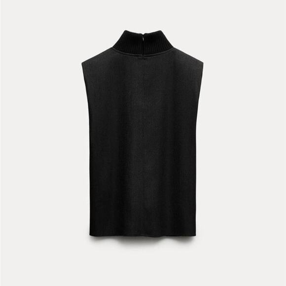 Zara RIBBED TOP WITH SHOULDER PADS Size Medium - Picture 10 of 13